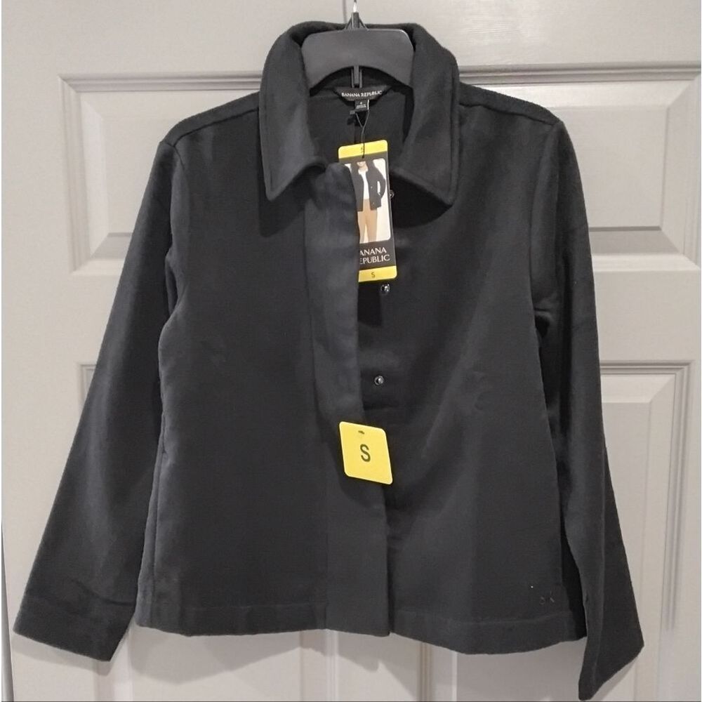 Banana Republic Womens Black Button-Up Jacket